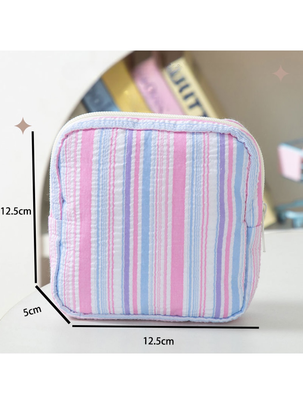 Cosbai - Modern Striped Pattern Zip Pouch