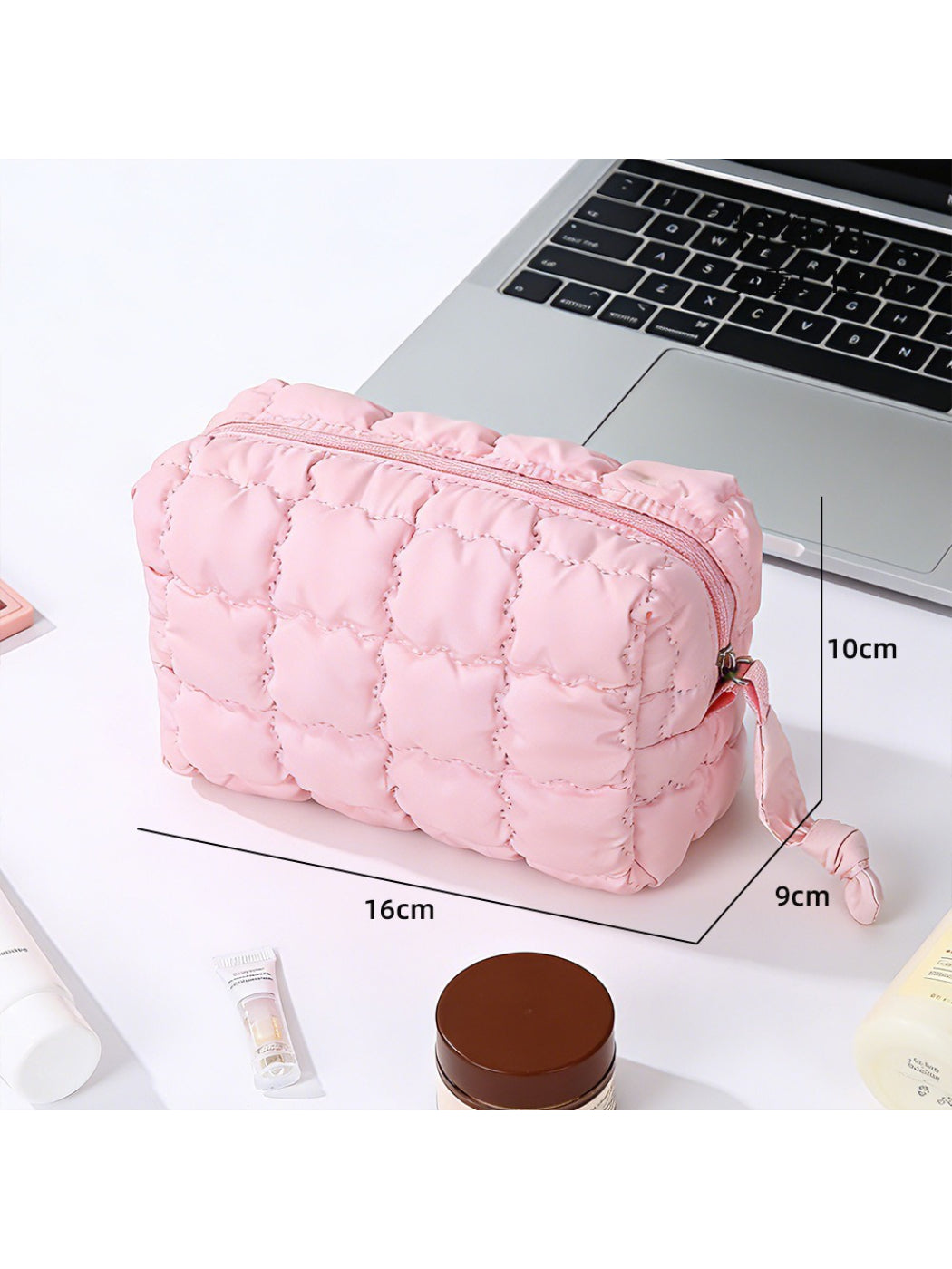Cosbai - Quilted Cube Cosmetic Bag
