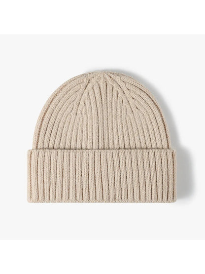 Haila - Solid Ribbed Cuffed Knit Beanie