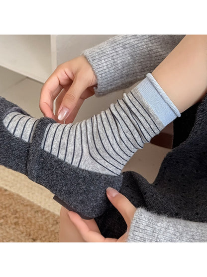 Rufia - Color Block Striped Crew Socks