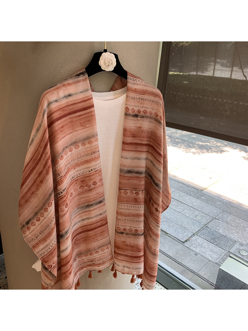 Scarvii - Bohemian Striped Tassel Shawl Scarf