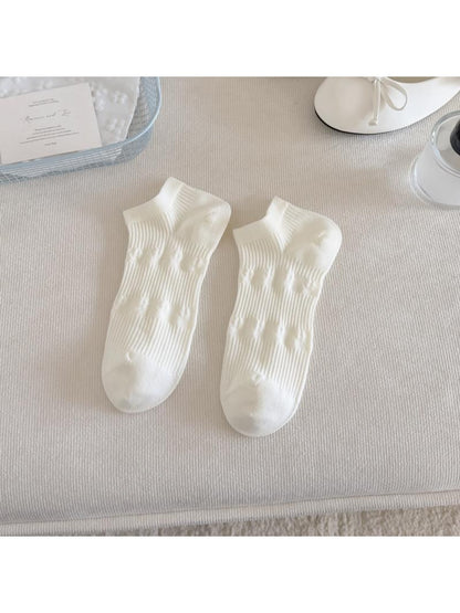 Rufia - Simple White Ankle Casual Socks