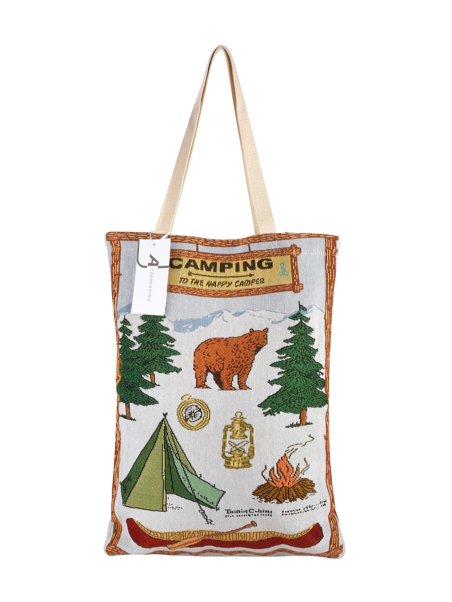 Cosbai - Vintage Camping Tote Bag