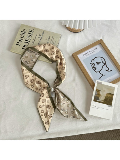 Scarvii - Chic Contrast Trim Narrow Scarf