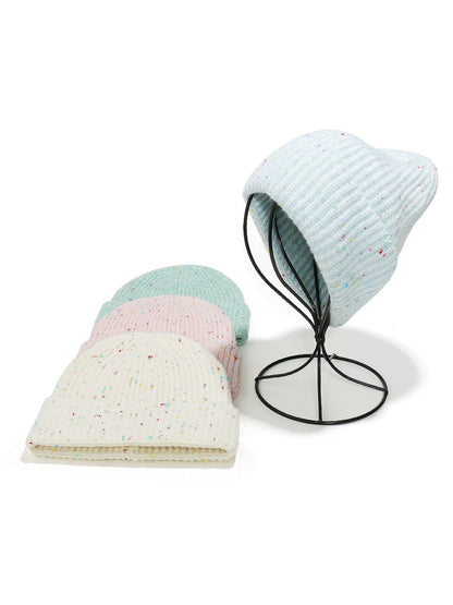 Haila Speckled Ribbed Knit Beanie