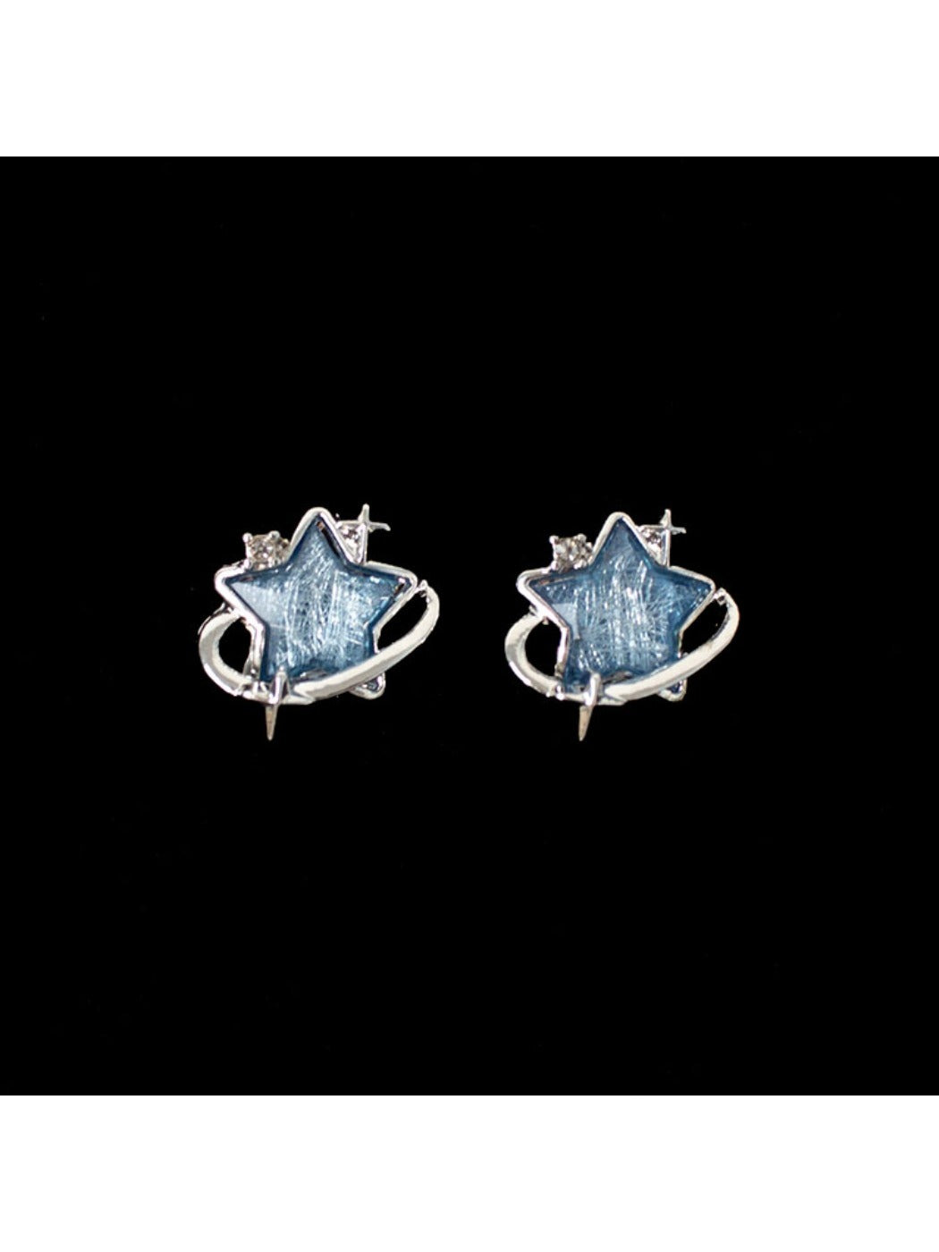 Earwish - Blue Star Stud Earrings - Simple & Sparkly