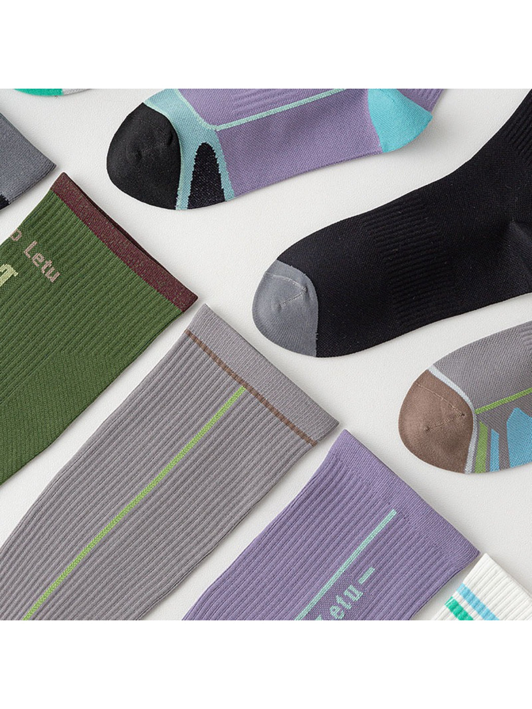 Rufia - Ribbed Ruffle Trim Mid-Calf Socks product image 4