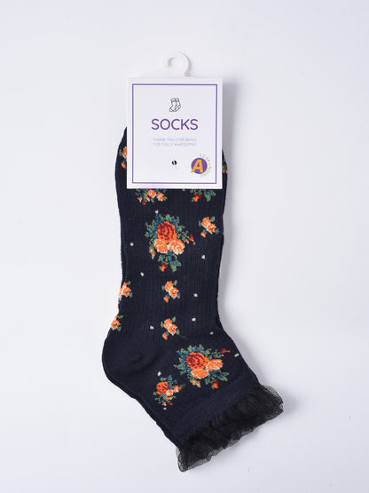 Rufia - Floral Lace Ankle Socks – 5 Colors