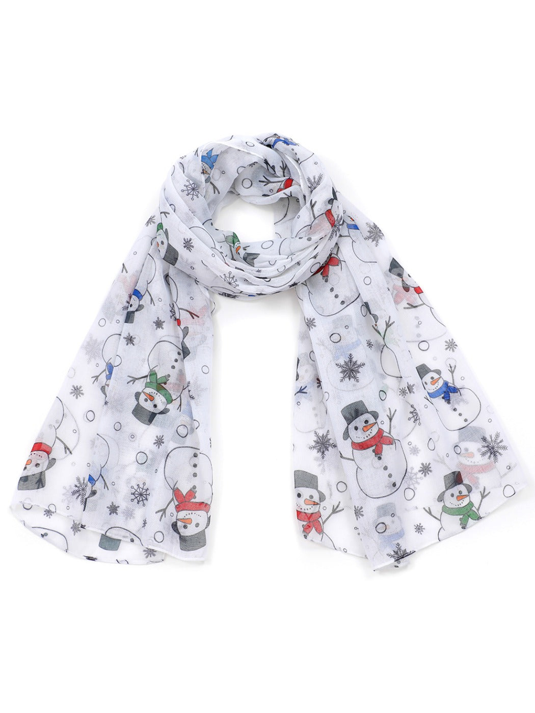 Scarvii - Christmas Snowman Print Scarf
