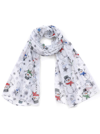 Scarvii - Christmas Snowman Print Scarf