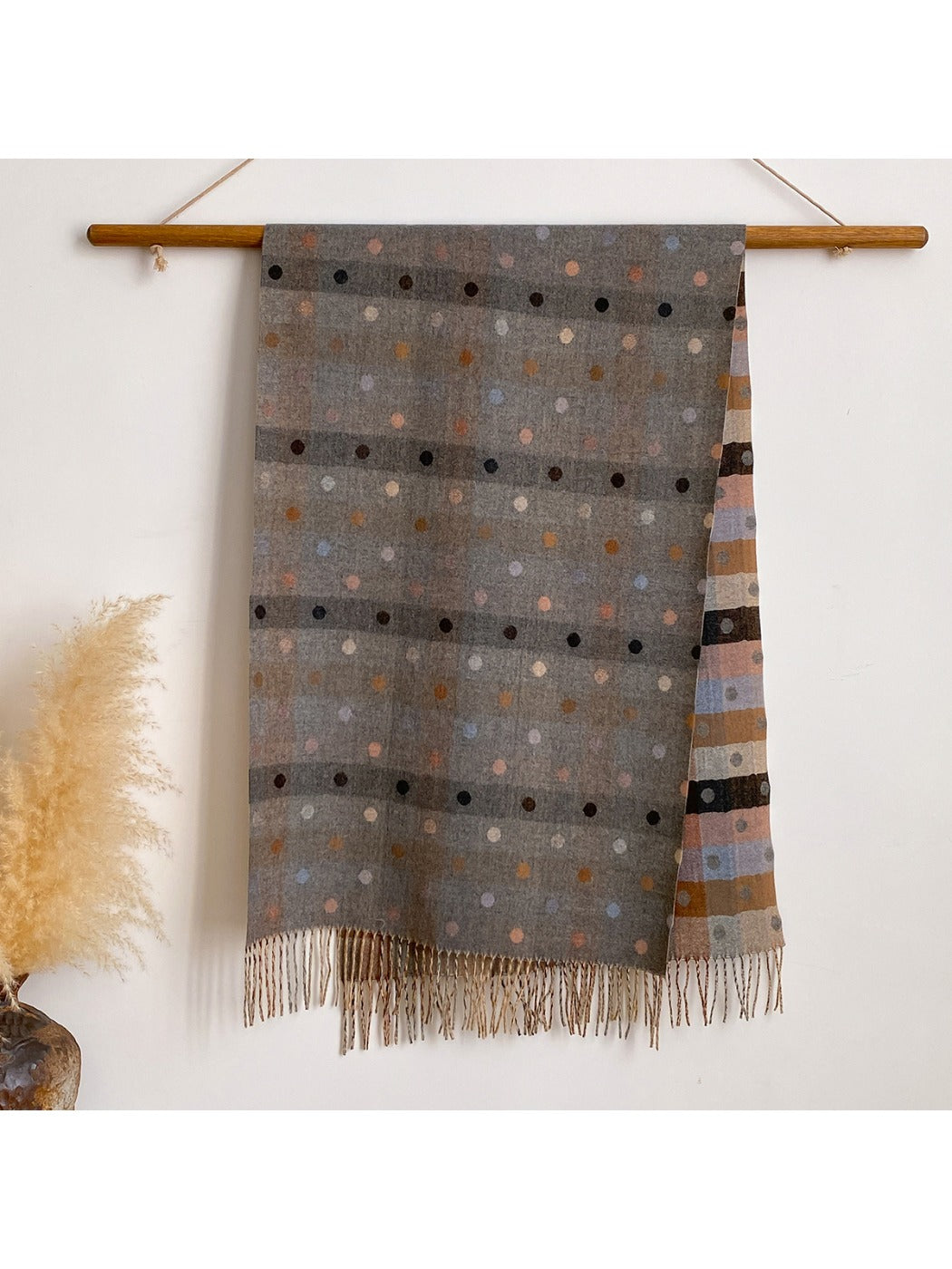 Scarvii - Color Block Polka Dot Scarf & Wrap