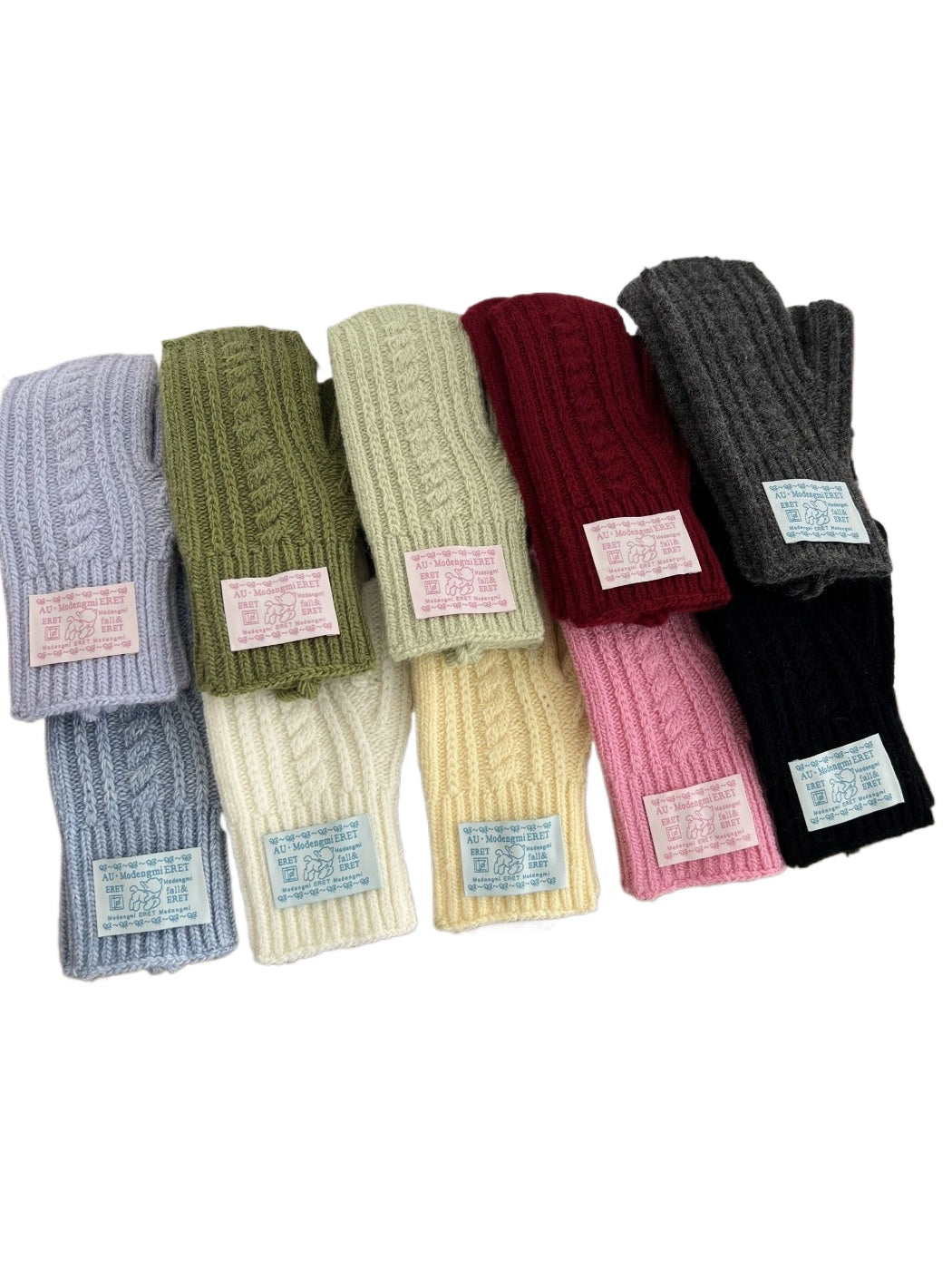 Gloving - Full-Cover Knitted Gloves With Lanyard