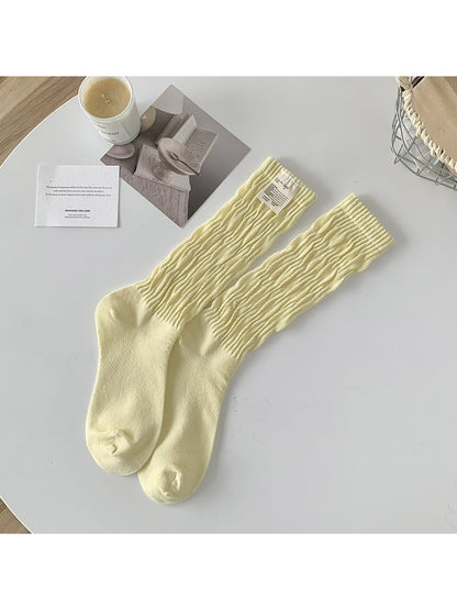 Rufia - Textured Soft Wave Knit Crew Socks