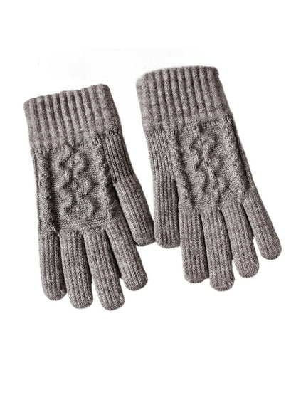 Gloving - Cable-Knit Ribbed Full Finger Gloves