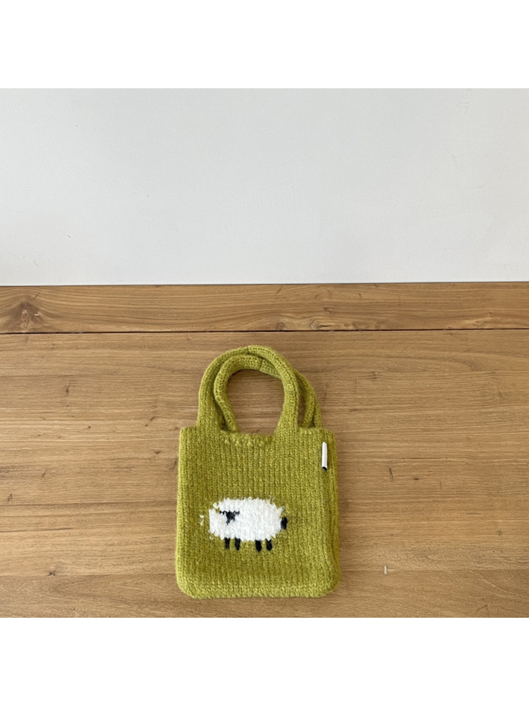 Cosbai - Sheep Motif Knit Tote Bag