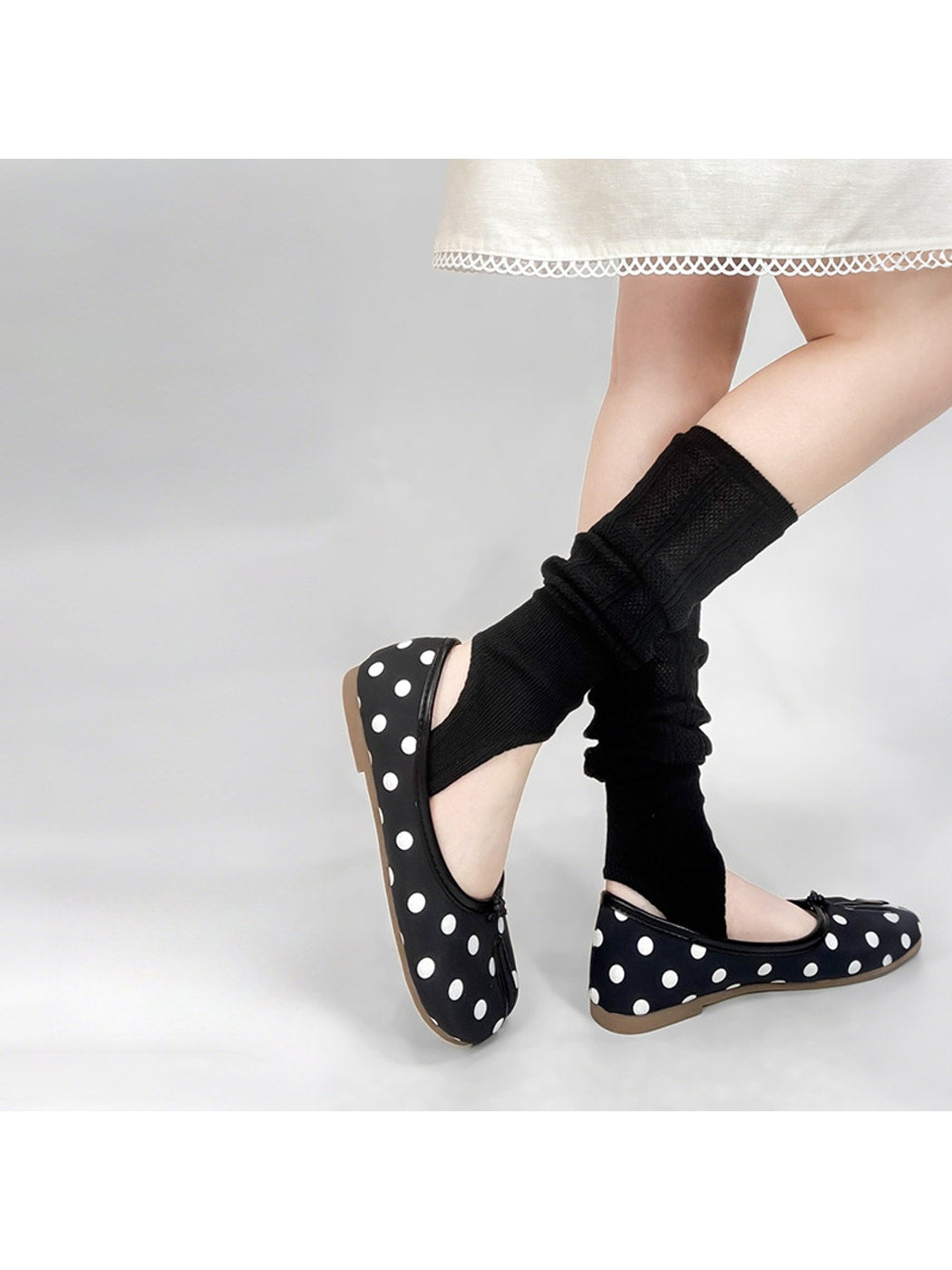 Cozyra - Hollow-Out Solid Knit Women's Leg Warmers