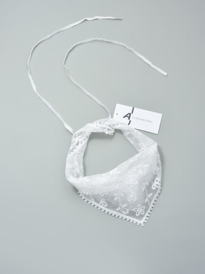 White Lace Vintage Floral Headband