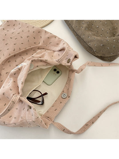 Cosbai - Floral Print Tote Shoulder Bag