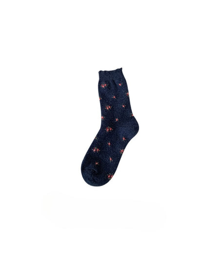 Rufia - Tiny Floral Knit Crew Socks