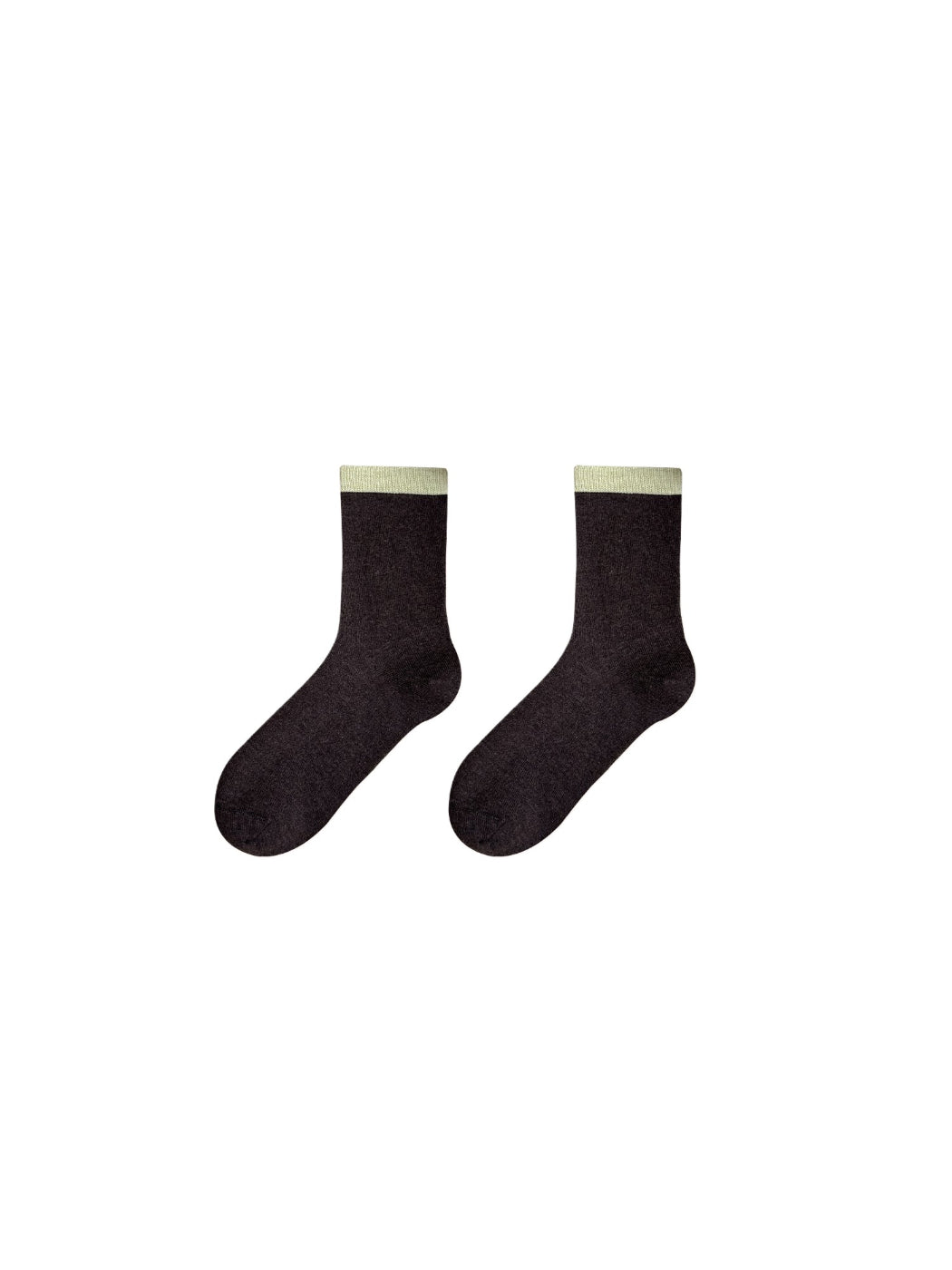 Rufia - Fuzzy Ribbed Cuff Crew-Length Socks