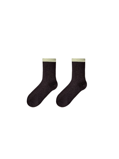Rufia - Fuzzy Ribbed Cuff Crew-Length Socks