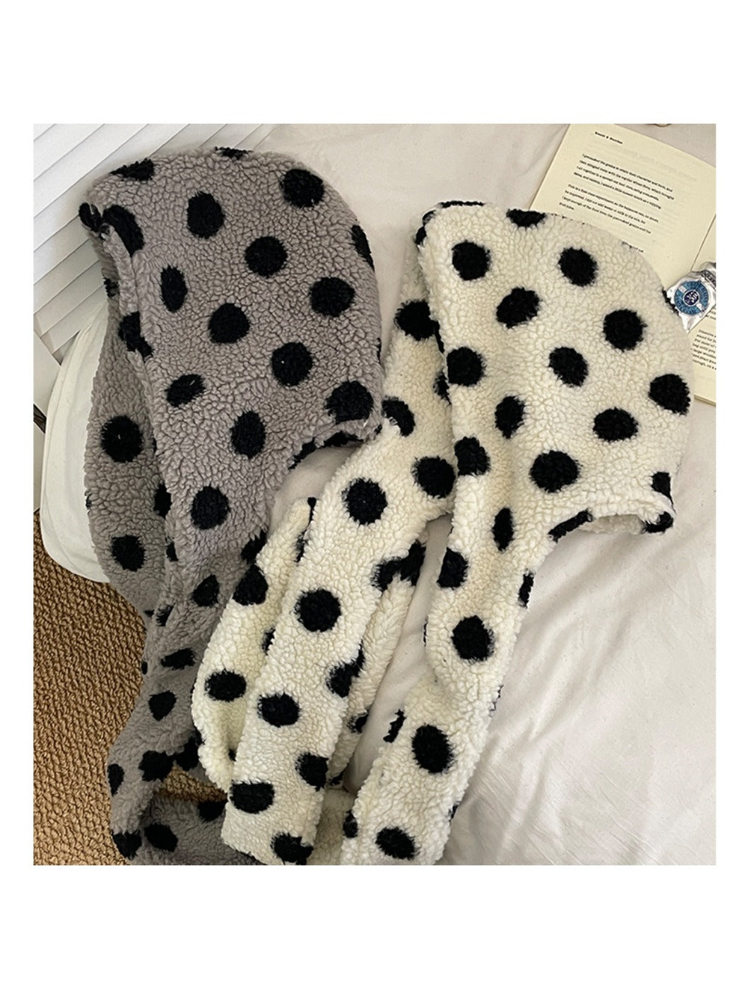 Haila Polka Dot Earflap Hat with dot pattern