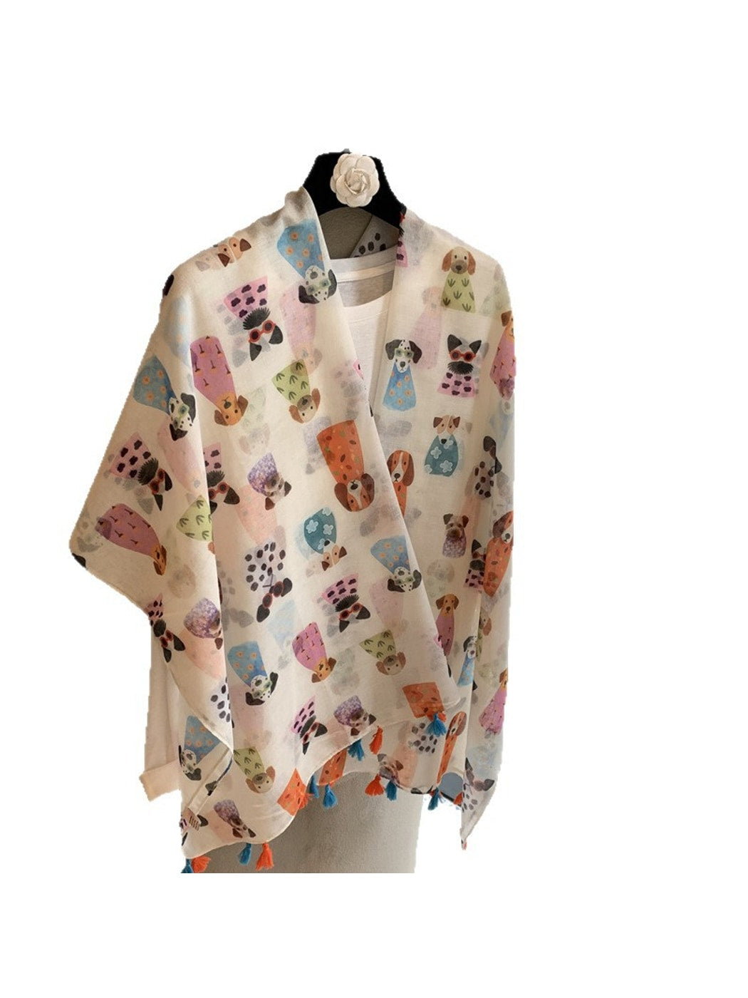 Scarvii - Playful Dog Print Shawl Scarf