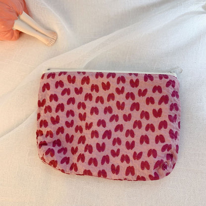 Cosbai canvas printed coin purse with colorful abstract design on canvas material