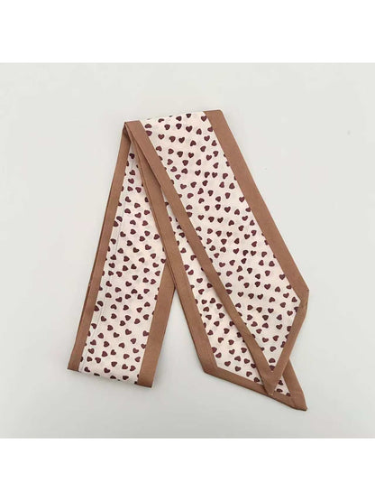 Scarvii Floral and Heart Print Skinny Scarf