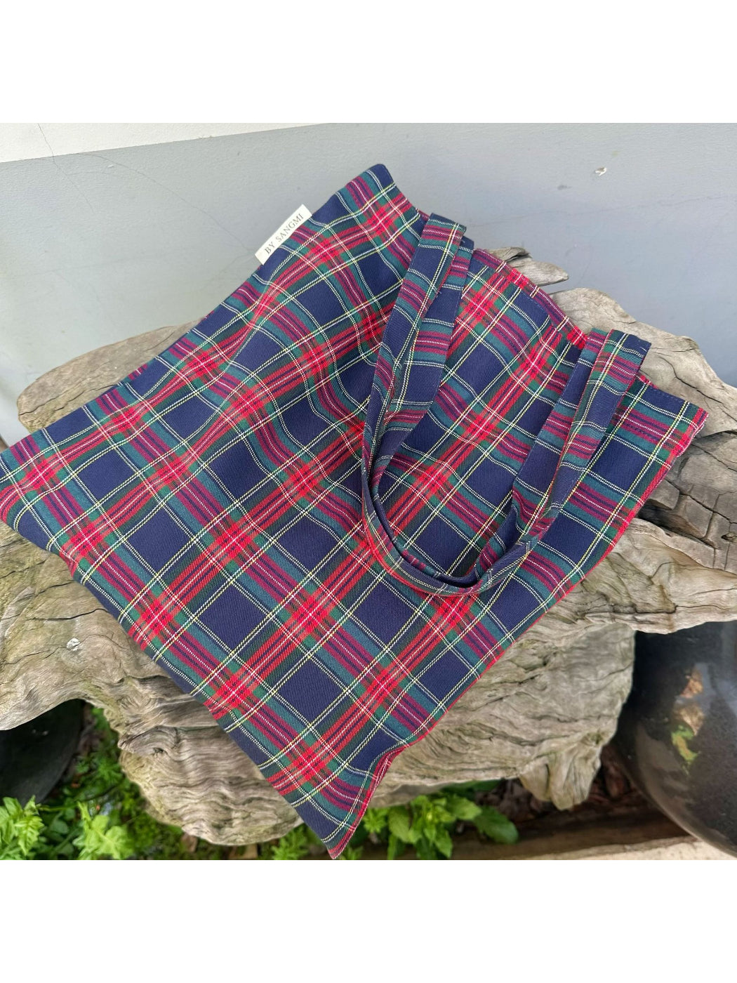 Cosbai - Classic Plaid Everyday Tote Bag