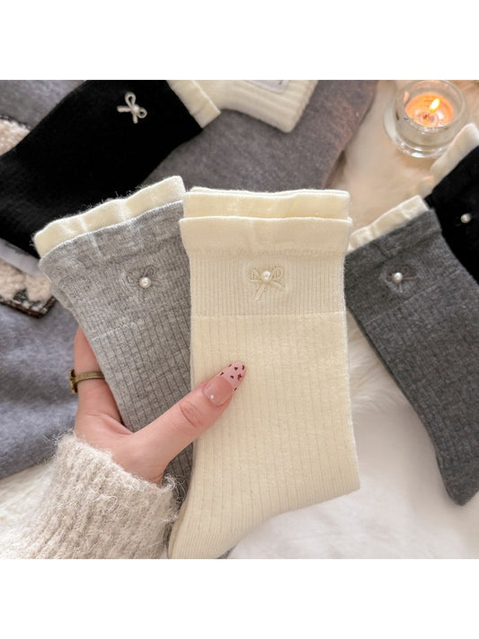 Rufia - Ribbed Bow Detail Socks