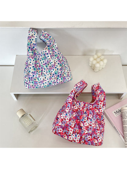 Cosbai - Floral Print Soft Mini Tote Bag