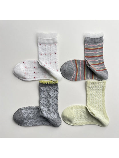 Rufia Lace White Mid Calf Socks product image