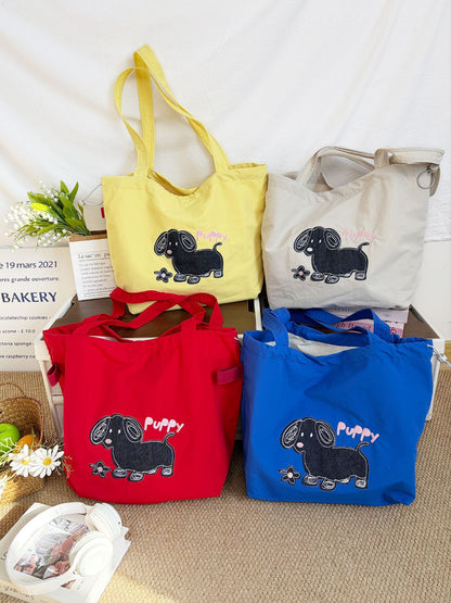 Cosbai Cute Puppy Slouchy Shoulder Bag displayed on white background