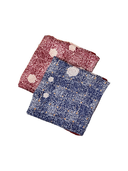 Scarvii - Retro Rose Pattern Fashion Square Scarf