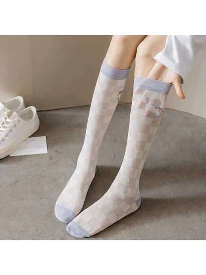 Rufia - Checkered Knit Knee-High Socks product image 3