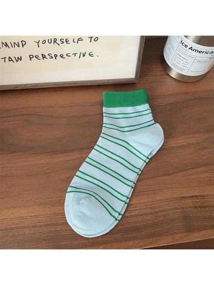 Rufia - Classic Striped Casual Ankle Socks