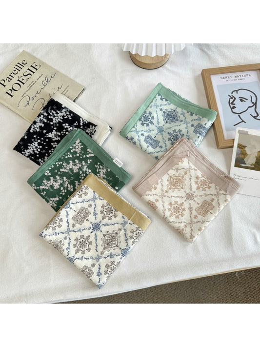 Scarvii - Floral Print Patterned Everyday Square Scarf