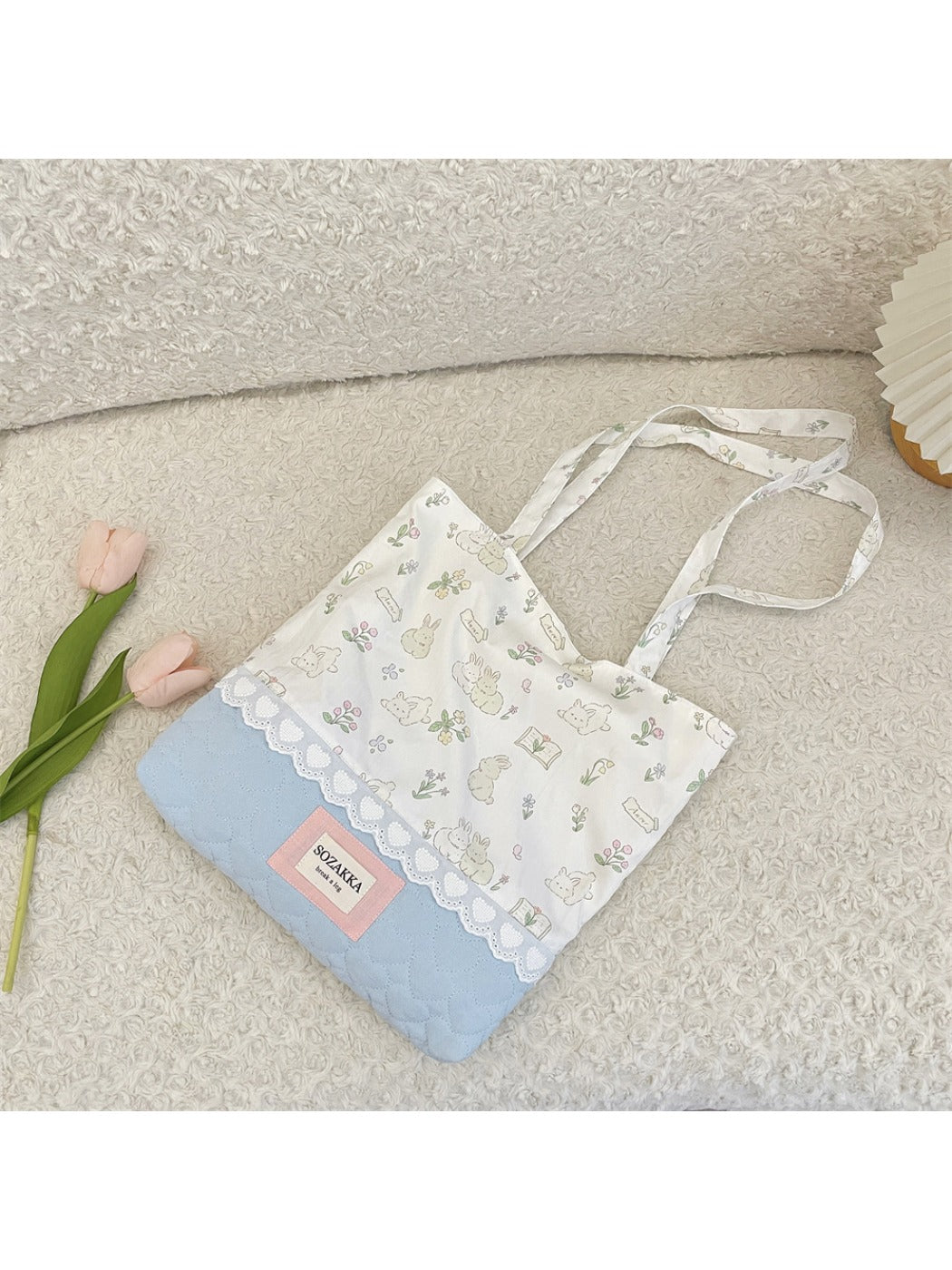 Cosbai - Floral Print Tote Shoulder Bag
