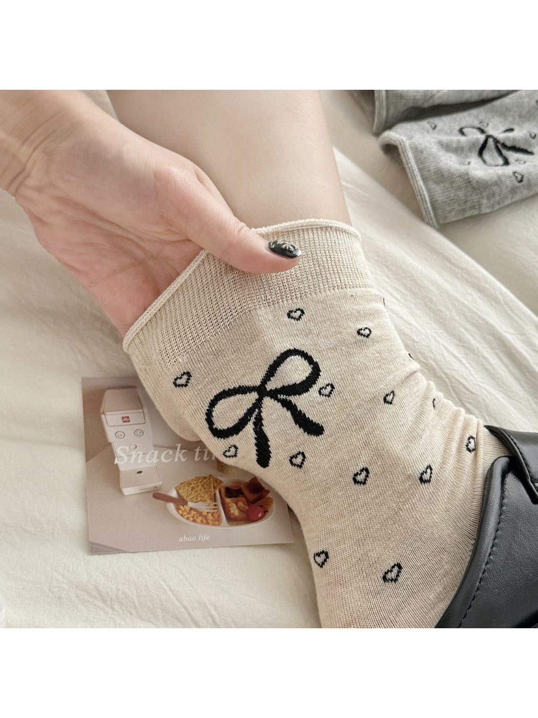 Rufia - Bow Dot Pattern Crew Socks