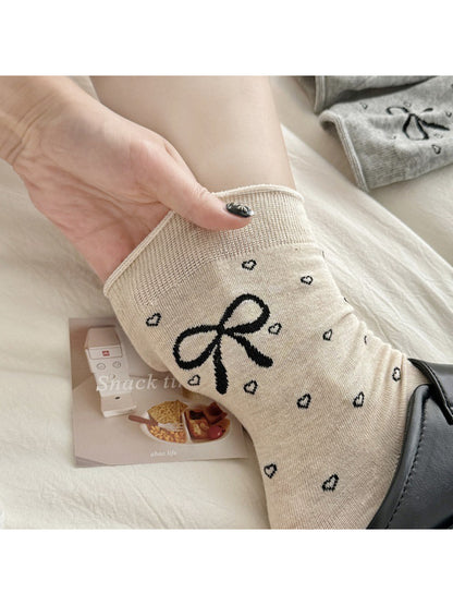 Rufia - Bow Dot Pattern Crew Socks