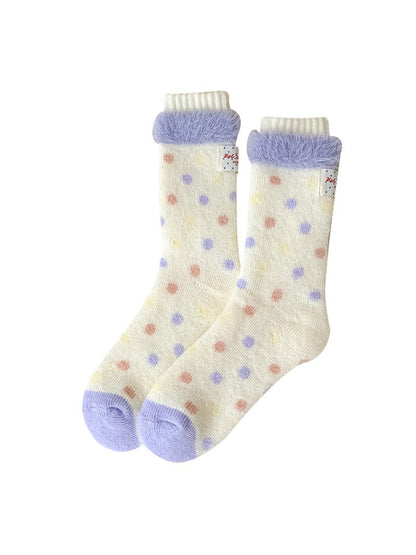 Rufia - Soft Polka Pattern Crew Socks