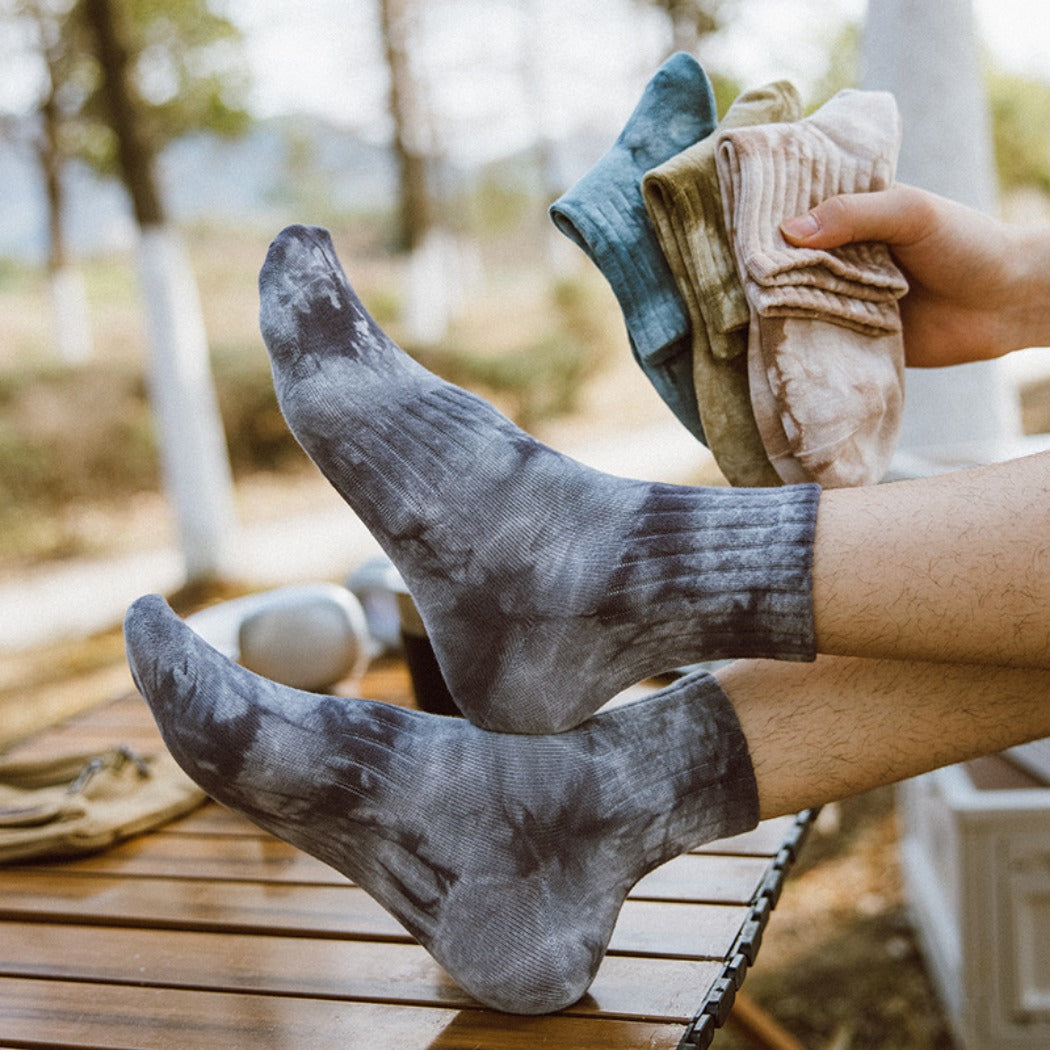 Rufia - Unisex Tie-Dye Mid-Calf Socks - Trendy & Comfort