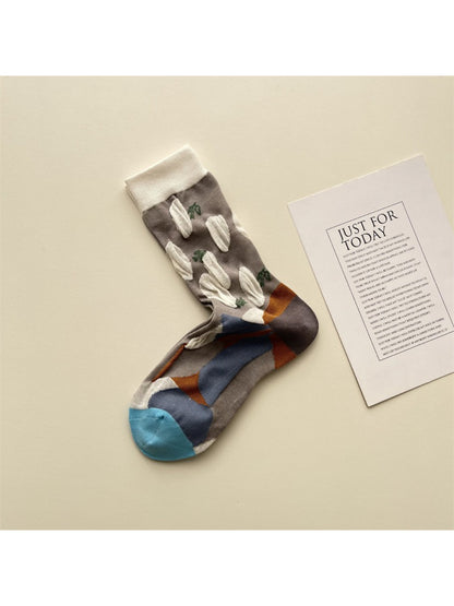 Rufia - Abstract Geometric Pattern Crew Socks product image 4