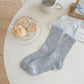 Rufia - Ruffled Cuff Hollow Out Mid Calf Socks
