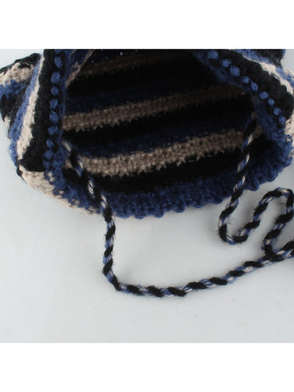 Haila - Striped Cat Ear Shape Knit Beanie