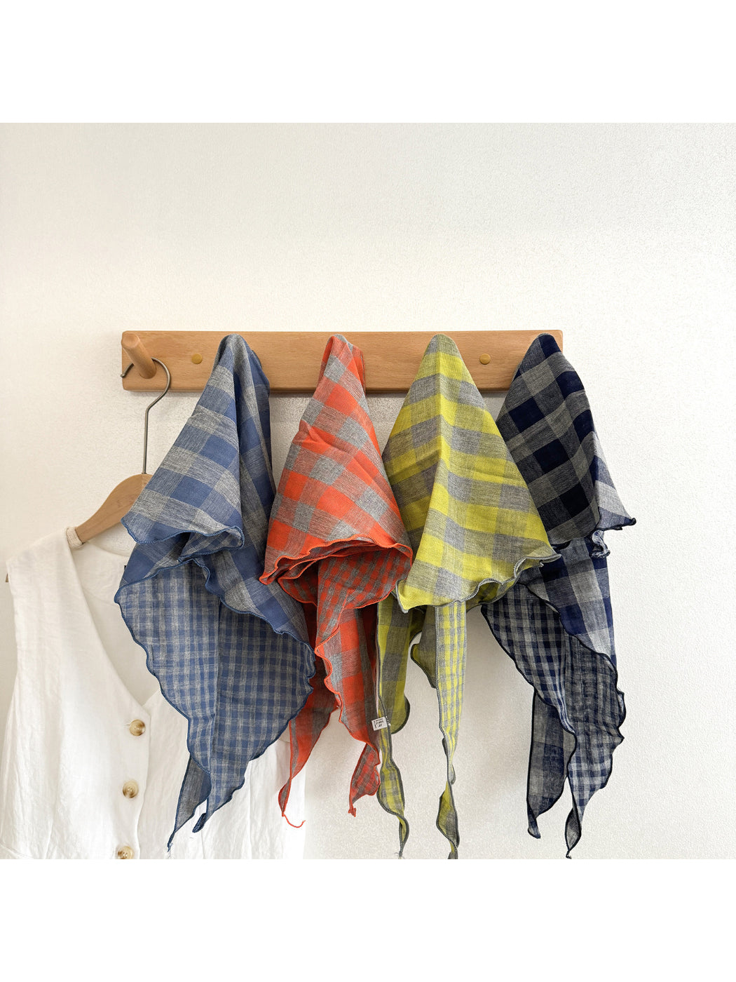Scarvii - Gingham Check Ruffle Edge Scarf