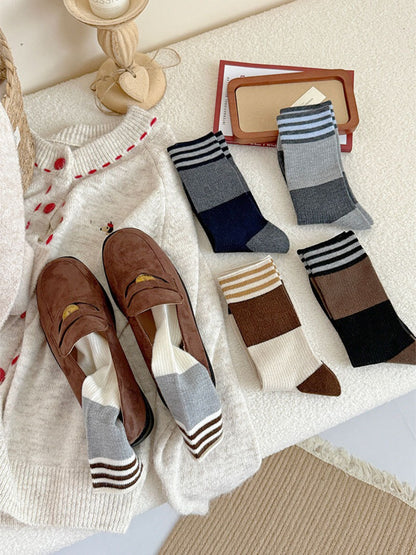Rufia - Colorblock Stripe Knit Crew Socks