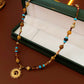 Bauai - Vintage Sun Pendant Beaded Necklace - Boho & Unique