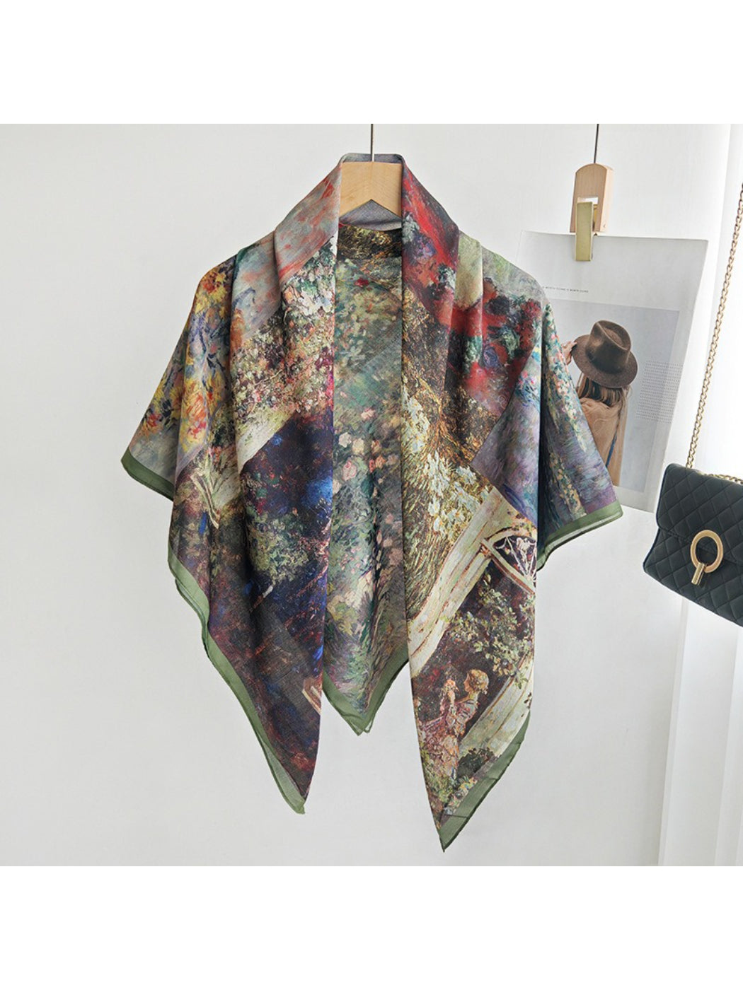 Scarvii Painterly Landscape Collage Square Scarf